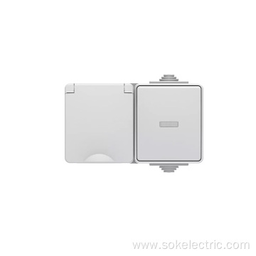 SOK 1 Way Light Switch And Schuko Socket